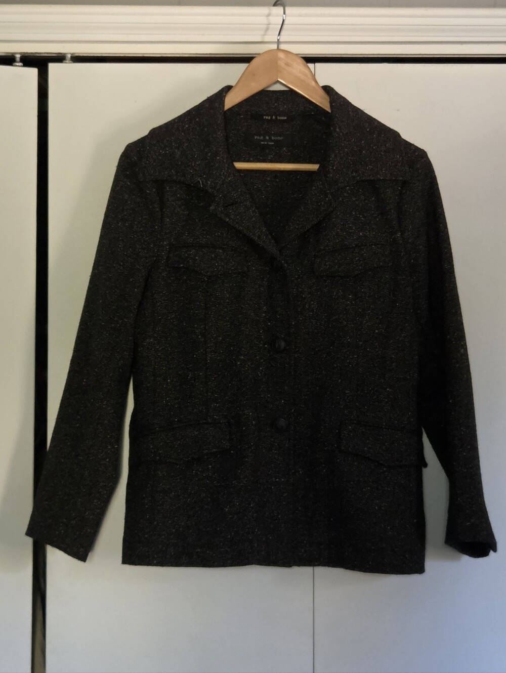 rag & bone Dark Charcoal Tweed Blazer Jacket